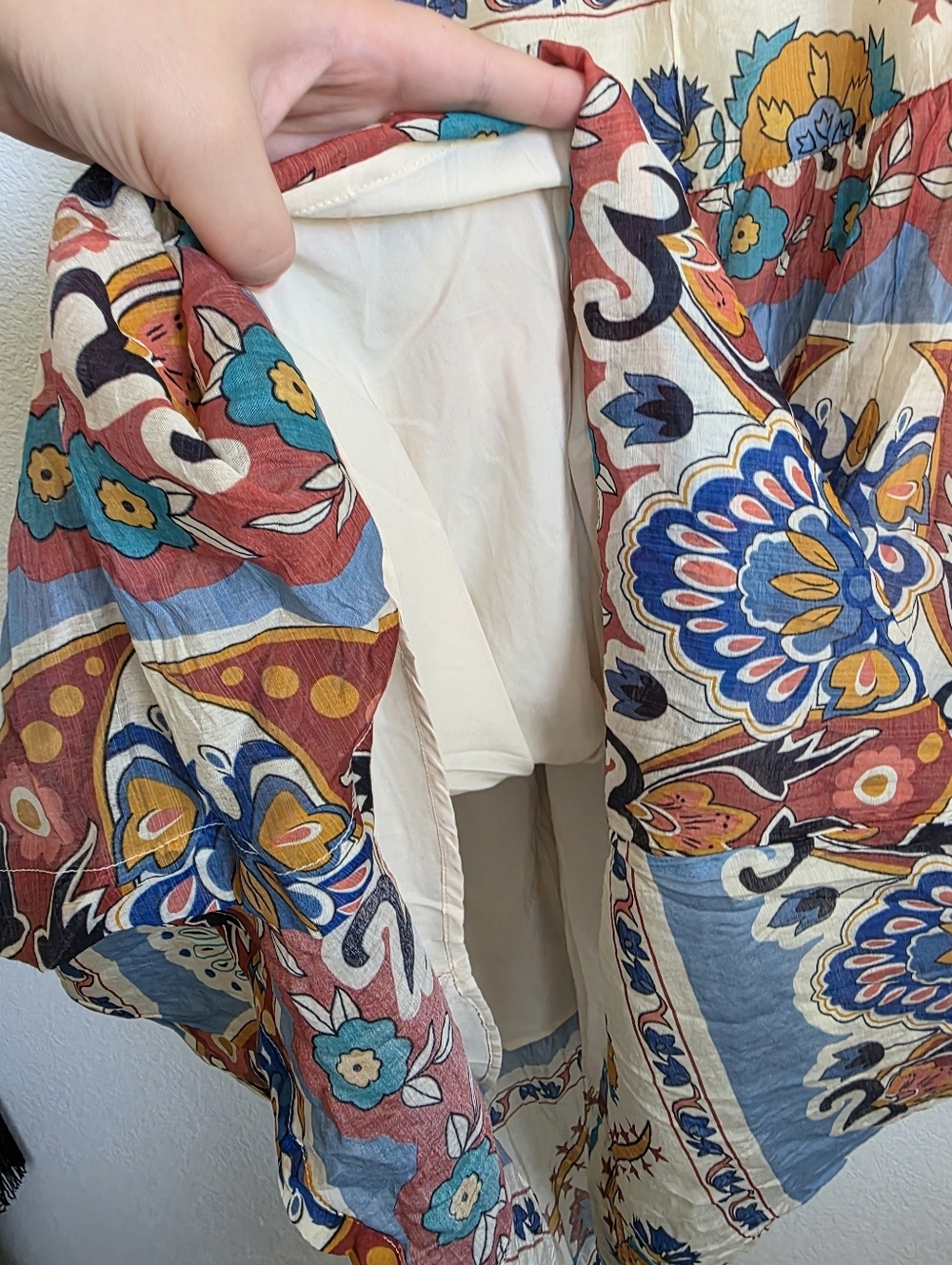 Umgee Mixed Print Boho Maxi Dress Sz L - Picture 6 of 6